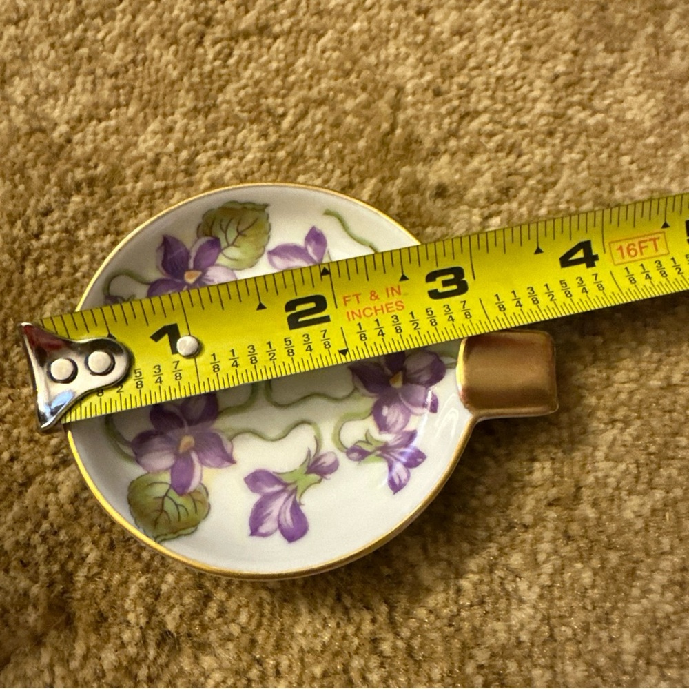 Ashtray Cigarette & Toothpick Holder Mitterteich Bavaria Germany Purple Violet - Picture 8 of 11